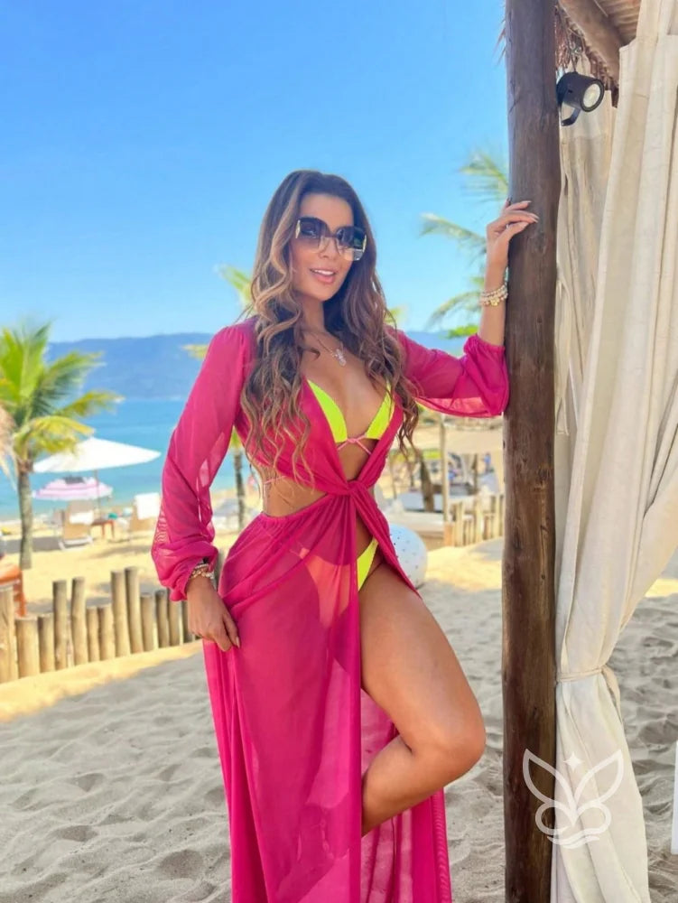Saída de Praia Longa com Transparência e Amarração Frontal Saída de Praia Longa com Transparência e Amarração Frontal