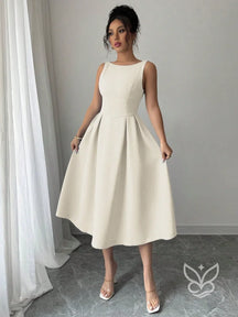 Vestido A-Line Midi Com Alças Largas E Caimento Nobre Damasco / PP Vestido A-Line Midi Com Alças Largas E Caimento Nobre