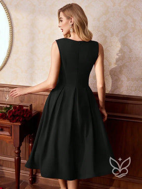 Vestido A-Line Midi Com Caimento Elegante E Sofisticação Vestido A-Line Midi Com Caimento Elegante E Sofisticação