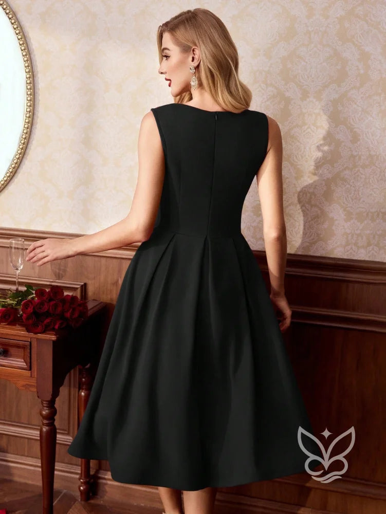 Vestido A-Line Midi Com Caimento Elegante E Sofisticação Vestido A-Line Midi Com Caimento Elegante E Sofisticação