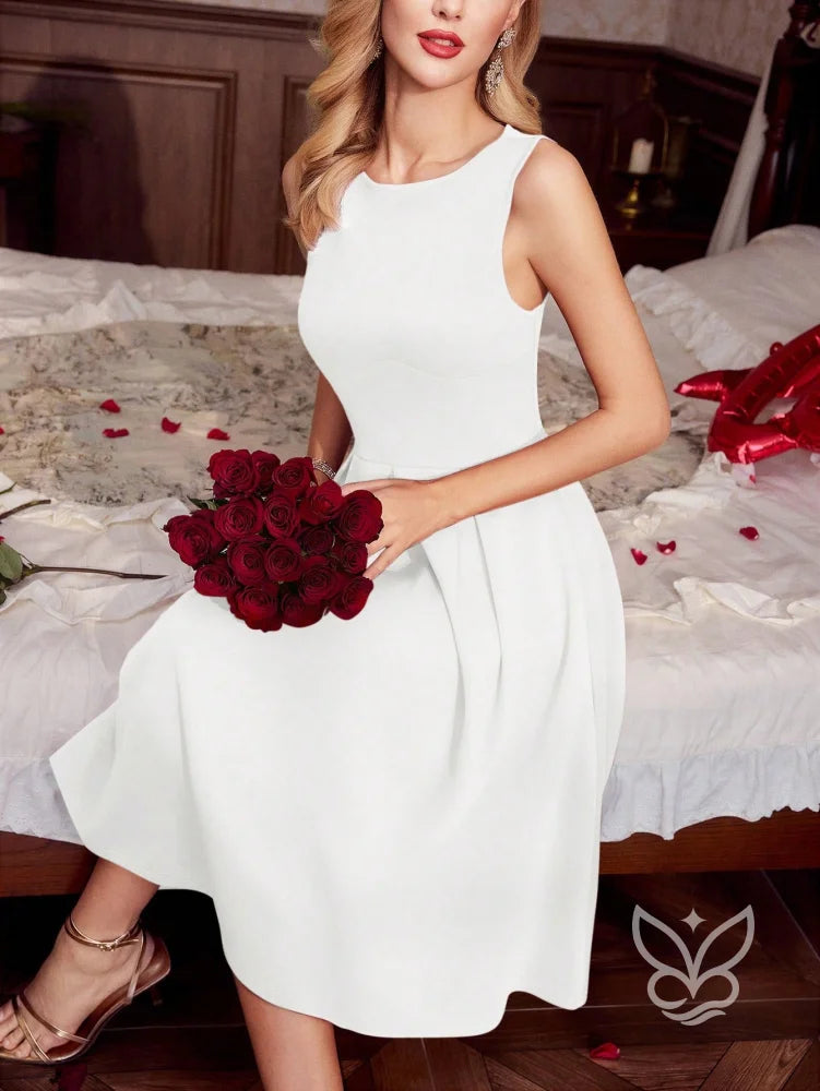 Vestido A-Line Midi Com Caimento Elegante E Sofisticação Vestido A-Line Midi Com Caimento Elegante E Sofisticação