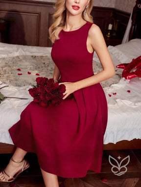 Vestido A-Line Midi Com Caimento Elegante E Sofisticação Vestido A-Line Midi Com Caimento Elegante E Sofisticação