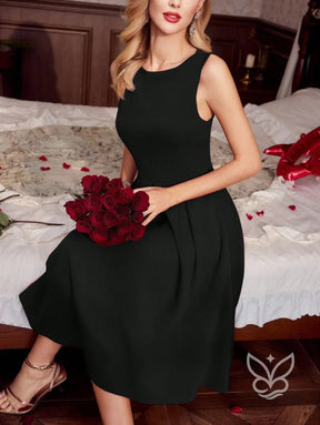 Vestido A-Line Midi Com Caimento Elegante E Sofisticação Vestido A-Line Midi Com Caimento Elegante E Sofisticação