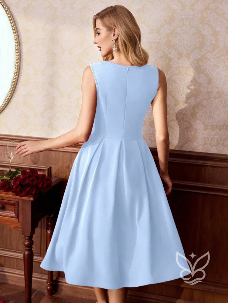 Vestido A-Line Midi Com Caimento Elegante E Sofisticação Vestido A-Line Midi Com Caimento Elegante E Sofisticação