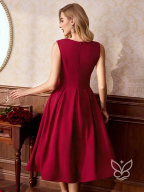 Vestido A-Line Midi Com Caimento Elegante E Sofisticação Vestido A-Line Midi Com Caimento Elegante E Sofisticação