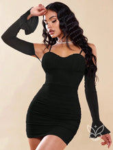 Vestido Bodycon Com Franzido No Busto E Decote Tomara Que Caia Preto / PP Vestido Bodycon Com Franzido No Busto E