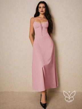 Vestido Casual com Franzido no Busto e Alças Finas Vestido Casual com Franzido no Busto e Alças Finas