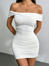 Vestido Ciganinha Justo Com Franzido E Decote Transpassado Branco / PP Vestido Ciganinha Justo Com Franzido E Decote