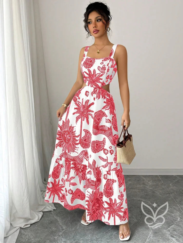 Vestido Com Decote Quadrado E Costas Abertas Com Amarração Vestido Com Decote Quadrado E Costas Abertas Com Amarração