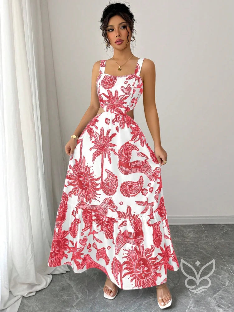 Vestido Com Decote Quadrado E Costas Abertas Com Amarração Vestido Com Decote Quadrado E Costas Abertas Com Amarração