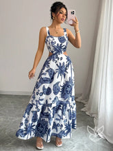 Vestido Com Decote Quadrado E Costas Abertas Com Amarração Azul / PP Vestido Com Decote Quadrado E Costas Abertas Com