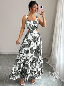 Vestido Com Decote Quadrado E Costas Abertas Com Amarração Preto / PP Vestido Com Decote Quadrado E Costas Abertas Com
