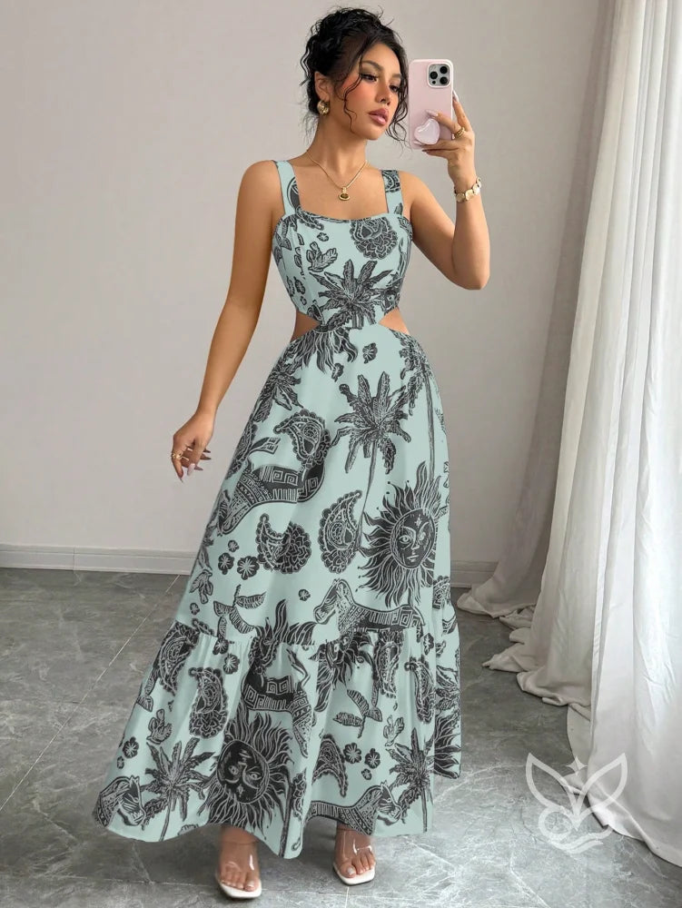 Vestido Com Decote Quadrado E Costas Abertas Com Amarração Verde Menta / PP Vestido Com Decote Quadrado E Costas