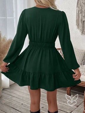 Vestido Curto Com Bordado Étnico E Manga Longa Vestido Curto Com Bordado Étnico E Manga Longa