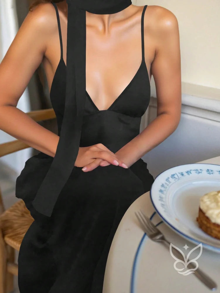 Vestido Curto Com Estampa Poá E Costas Abertas Preto / PP Vestido Curto Com Estampa Poá E Costas Abertas