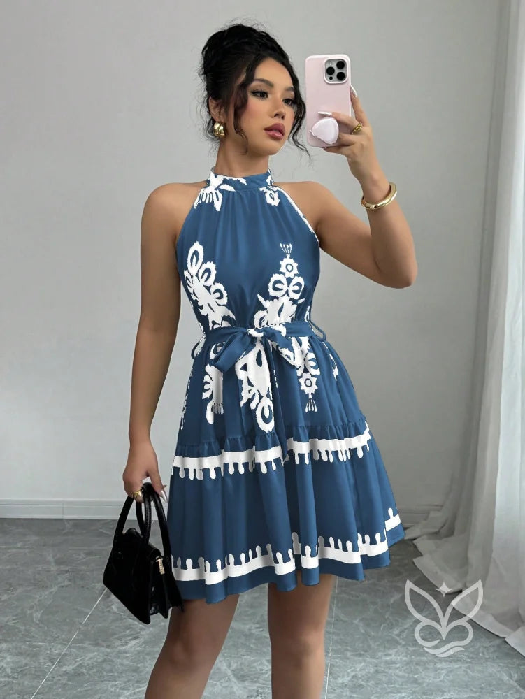Vestido Curto Sem Manga Com Caimento Solto E Estilo Casual Vestido Curto Sem Manga Com Caimento Solto E Estilo Casual