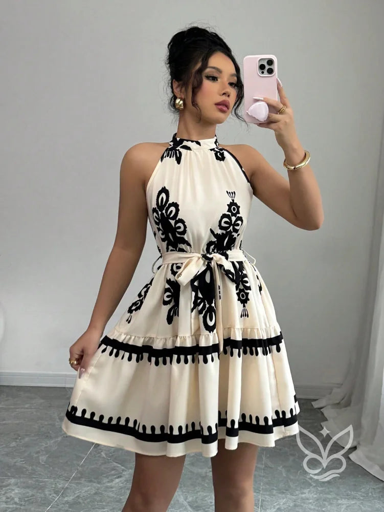 Vestido Curto Sem Manga Com Caimento Solto E Estilo Casual Damasco / PP Vestido Curto Sem Manga Com Caimento Solto E