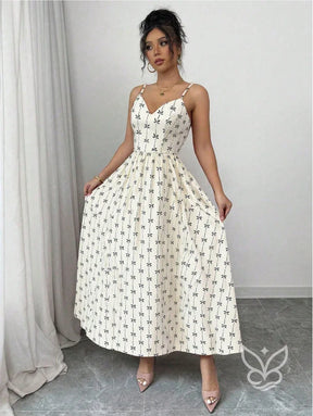 Vestido Estampado Geométrico Com Alça Laço E Costas Abertas Damasco / PP Vestido Estampado Geométrico Com Alça Laço E