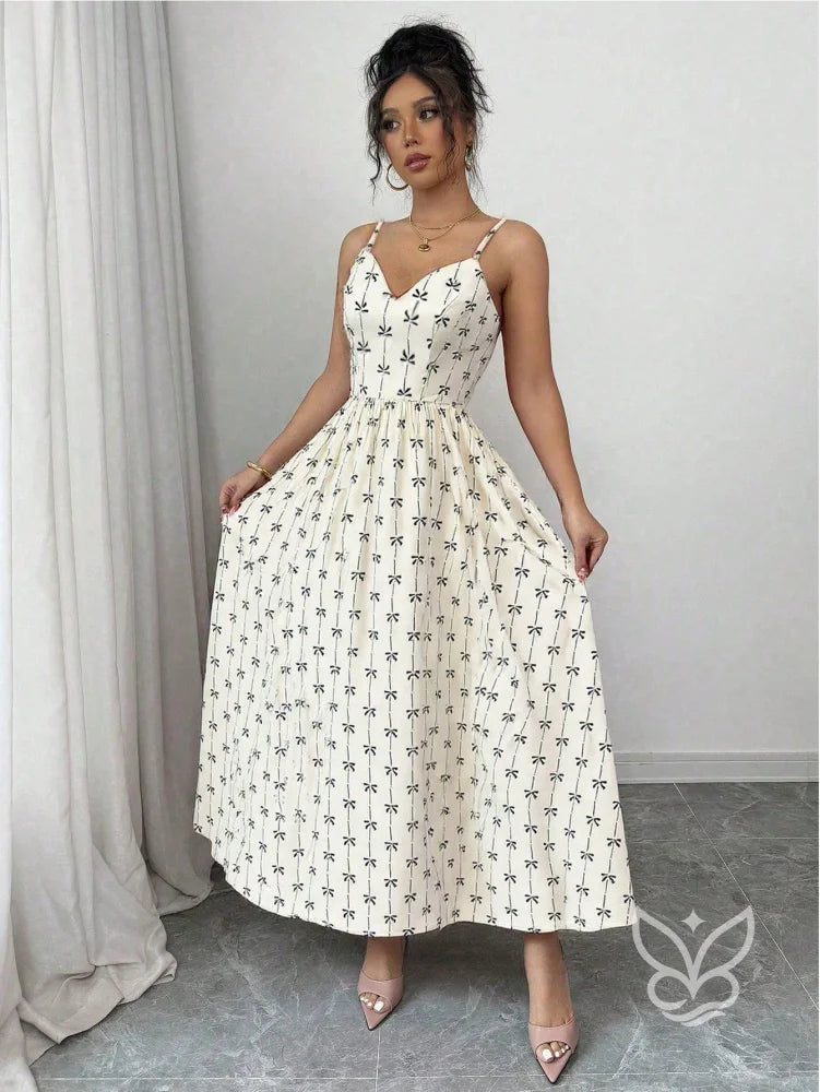 Vestido Estampado Geométrico Com Alça Laço E Costas Abertas Damasco / PP Vestido Estampado Geométrico Com Alça Laço E