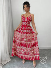 Vestido Estampado Geométrico Com Alça Laço E Costas Abertas Vermelho / PP Vestido Estampado Geométrico Com Alça Laço E