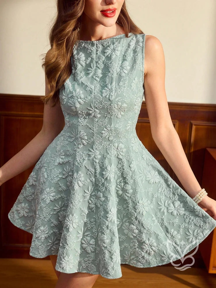 Vestido Fit And Flare Com Bordado Floral E Delicadeza Verde Menta / PP Vestido Fit And Flare Com Bordado Floral E