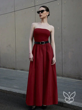 Vestido Longo Tomara Que Caia Com Barra E Estampa Minimalista Vestido Longo Tomara Que Caia Com Barra E Estampa