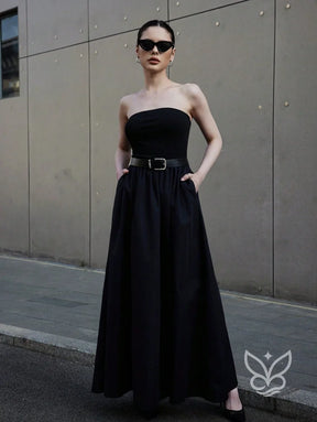 Vestido Longo Tomara Que Caia Com Barra E Estampa Minimalista Vestido Longo Tomara Que Caia Com Barra E Estampa