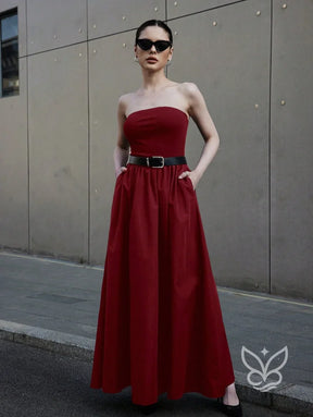 Vestido Longo Tomara Que Caia Com Barra E Estampa Minimalista Vestido Longo Tomara Que Caia Com Barra E Estampa
