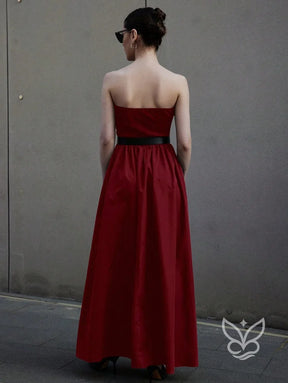 Vestido Longo Tomara Que Caia Com Barra E Estampa Minimalista Vestido Longo Tomara Que Caia Com Barra E Estampa