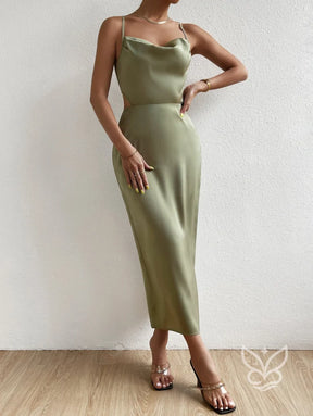 Vestido Midi Bodycon Poá Elegante Ajustado Vestido Midi Bodycon Poá Elegante Ajustado