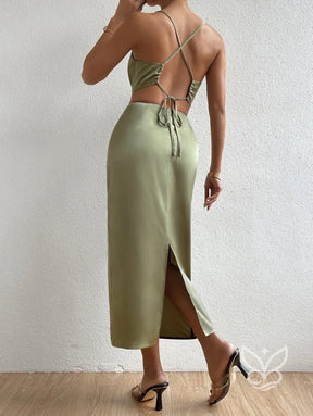 Vestido Midi Bodycon Poá Elegante Ajustado Vestido Midi Bodycon Poá Elegante Ajustado