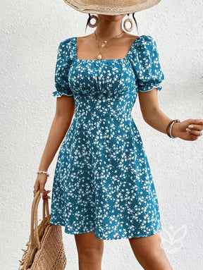 Vestido Midi Com Mangas Bufantes E Estampa Floral Delicada Vestido Midi Com Mangas Bufantes E Estampa Floral Delicada