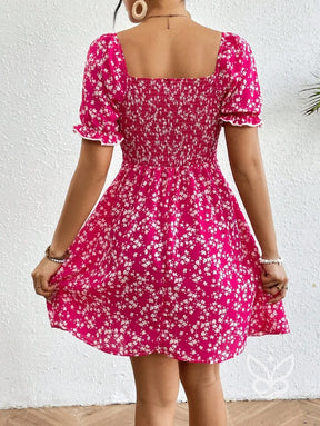 Vestido Midi Com Mangas Bufantes E Estampa Floral Delicada Vestido Midi Com Mangas Bufantes E Estampa Floral Delicada