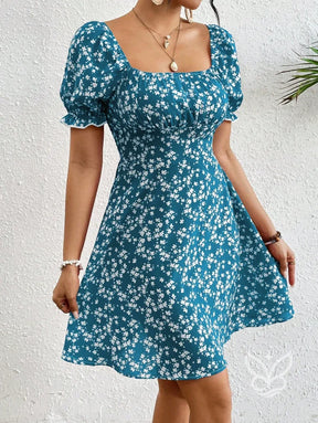 Vestido Midi Com Mangas Bufantes E Estampa Floral Delicada Vestido Midi Com Mangas Bufantes E Estampa Floral Delicada