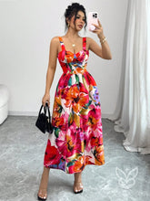 Vestido Midi Estampado Com Alça Larga E Saia Rodada Estampa 1 / PP Vestido Midi Estampado Com Alça Larga E Saia Rodada