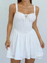 Vestido Mini com Cintura Franzida e Amarração Frontal Branco / PP Vestido Mini com Cintura Franzida e Amarração Frontal