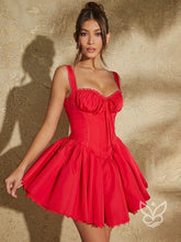 Vestido Slip com Franzido no Busto e Detalhe em Renda Vermelho / PP Vestido Slip com Franzido no Busto e Detalhe em
