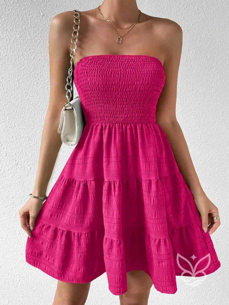 Vestido Tomara Que Caia A Line Com Barra Em Camadas Vestido Tomara Que Caia A Line Com Barra Em Camadas