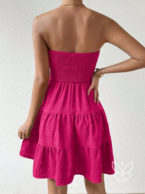 Vestido Tomara Que Caia A Line Com Barra Em Camadas Vestido Tomara Que Caia A Line Com Barra Em Camadas