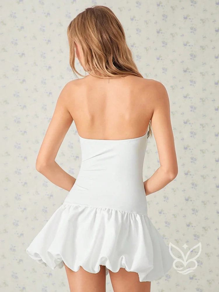 Vestido Tomara Que Caia Com Laço E Barra Bufante Vestido Tomara Que Caia Com Laço E Barra Bufante