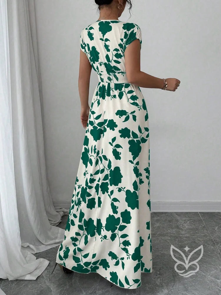Vestido Transpassado Com Decote V E Estampa Floral Vestido Transpassado Com Decote V E Estampa Floral