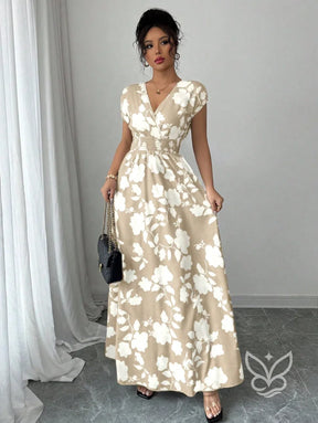 Vestido Transpassado Com Decote V E Estampa Floral Vestido Transpassado Com Decote V E Estampa Floral