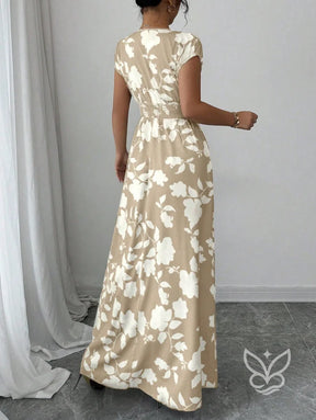 Vestido Transpassado Com Decote V E Estampa Floral Vestido Transpassado Com Decote V E Estampa Floral