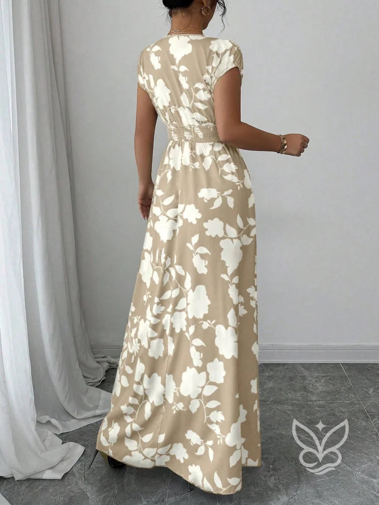 Vestido Transpassado Com Decote V E Estampa Floral Vestido Transpassado Com Decote V E Estampa Floral