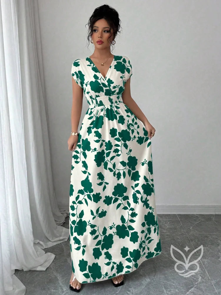 Vestido Transpassado Com Decote V E Estampa Floral Vestido Transpassado Com Decote V E Estampa Floral